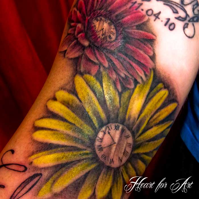 Flower Clock Tattoo - Heart for Art - Tattoo Shop - Manchester - Blog -  Heart for Art - Tattoo Artists - Cover up Tattoo Artists - Portrait Tattoo  Artist - Stalybridge - Manchester - UK